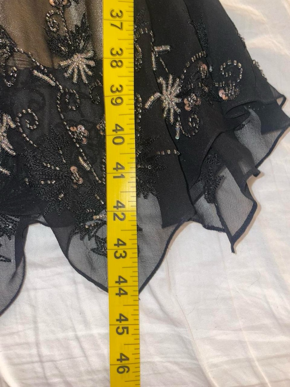Adrianna Papell Rare Vtg Evening black and gold 100% silk midi dress.Size S/ US6 - Picture 8 of 9